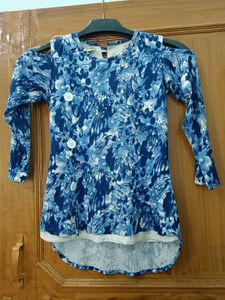 Blue Floral Print Kurta