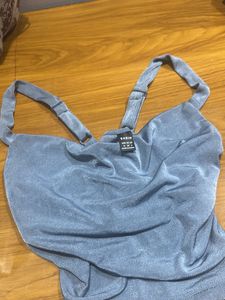 Stylish Blue Halter Neck Top