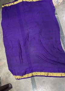 Vibrant Yellow &amp; Purple Printed Saree
