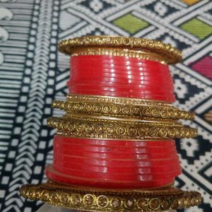 Red & Gold Bangle Set