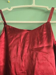 Satin Lace-Up Cami Top