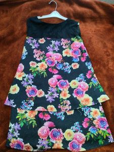 Floral Dress with Black Top