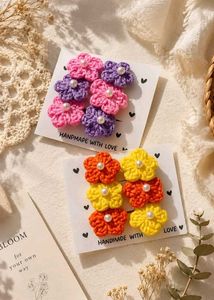 Crochet Flower Hair Clips
