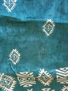 Beautiful Teal Saree with White Print