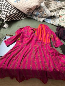 Fabindia Kurta - Vibrant Pink &amp; Orange