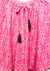 Vibrant Pink and yellow Ikat Pattern skirt shorts