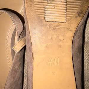 H&amp;M greige Mary Jane flats