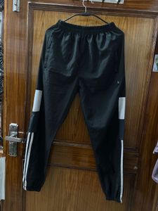 Black Track Pants with White Stripes
