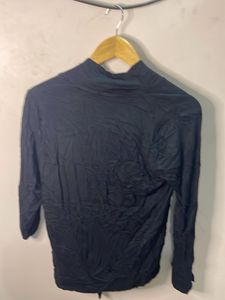Marks &amp; Spencer Black Tie Neck Top
