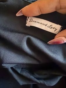 Satin neck choker Midi Dress