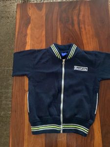 Navy Zip-Up Bomber Jacket