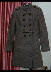 Wool Blend Military Coat