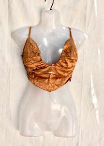 I. Satin Ruched Camisole Top