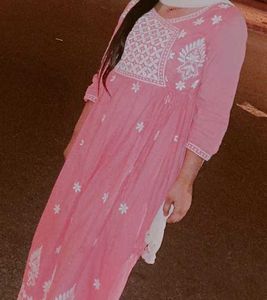 Pink Embroidery Frock
