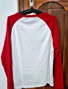 Red and White Long Sleeve T-Shirt