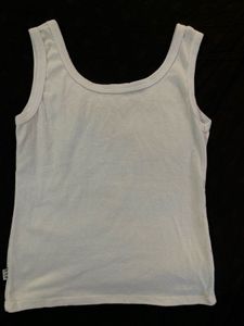 White Tank Top with Stud Embellishment