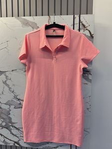 Pink Polo Shirt Dress, Bust- 36 XL Bodycon