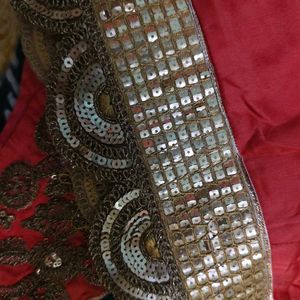 only today offer Coral Lehenga Choli with Gold Emb