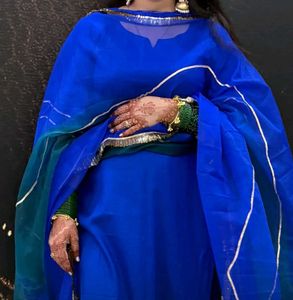 Vibrant Blue Kurta Set with Dupatta