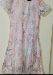Chic Floral Lace Short Sleeve Dress