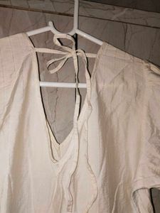 Cream Puff Sleeve Tiered off white Dress