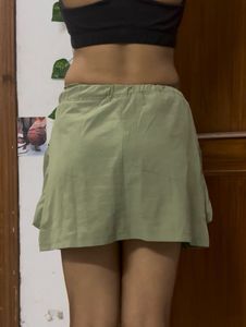 Olive Cargo Mini Skirt