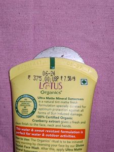 Lotus Organics+ SPF 40 Mineral Sunscreen