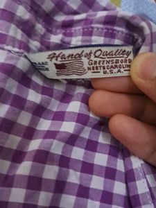 Chic Purple Gingham Button-Up fitted Shirt