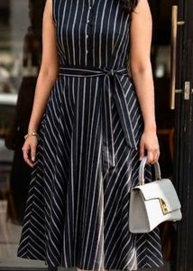 Chic Striped Midi Dress