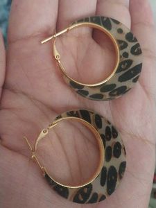 Leopard Print Hoop Earrings