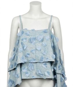 Light Blue Ruffled Floral Camisole Top