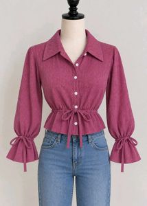 SHIRT TYPE CROP TOP