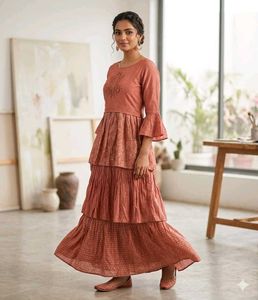 Stylish Peach Gaun