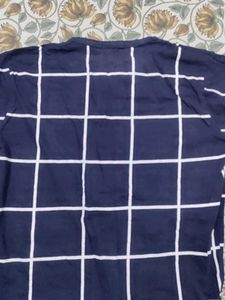 Navy Blue Grid Tee