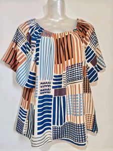 🔥BUY 1, GET 1 FREE 🔥Geometric Print Flutter Top