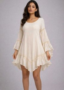 Boho Chic Bell Sleeve Mini Dress