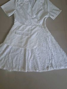 Chic White Lace Dress only one time use