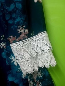 Floral Lace Trim Anarkali Kurta set
