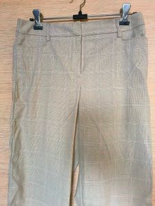 Wide Leg Checked Formal Trousers
