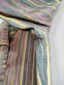Women Grey Stripes Kurti