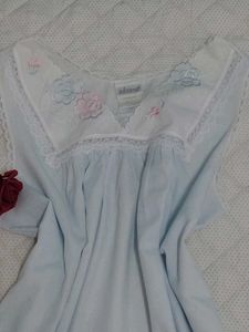 Light Blue Embroidered Nightgown