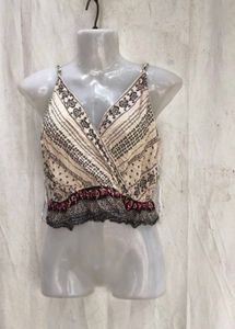 15197. Boho Print Wrap Crop Top