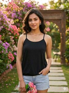 H & M : Sleek Black Spaghetti Strap Tank Top