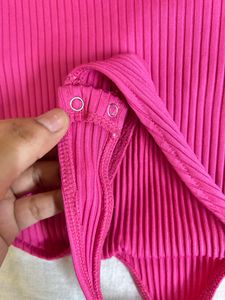 V-Neck Ribbed Long Sleeve Bodysuit