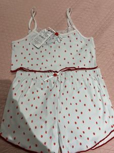 Strawberry Print Pajama Set