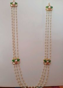 Elegant Pearl &amp; Lotus Necklace Set