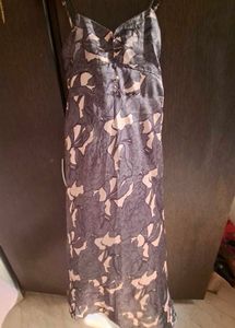 Green Satin floral dress
