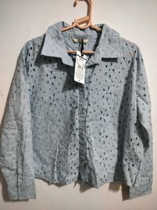 Light Blue Broderie Shirt