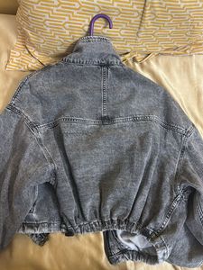 Washed Denim Cropped Jacket