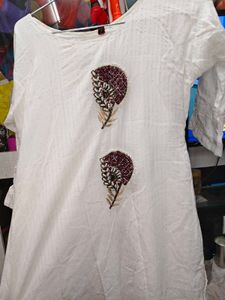 Beautiful Shine White Beads Nd Stone Kurti